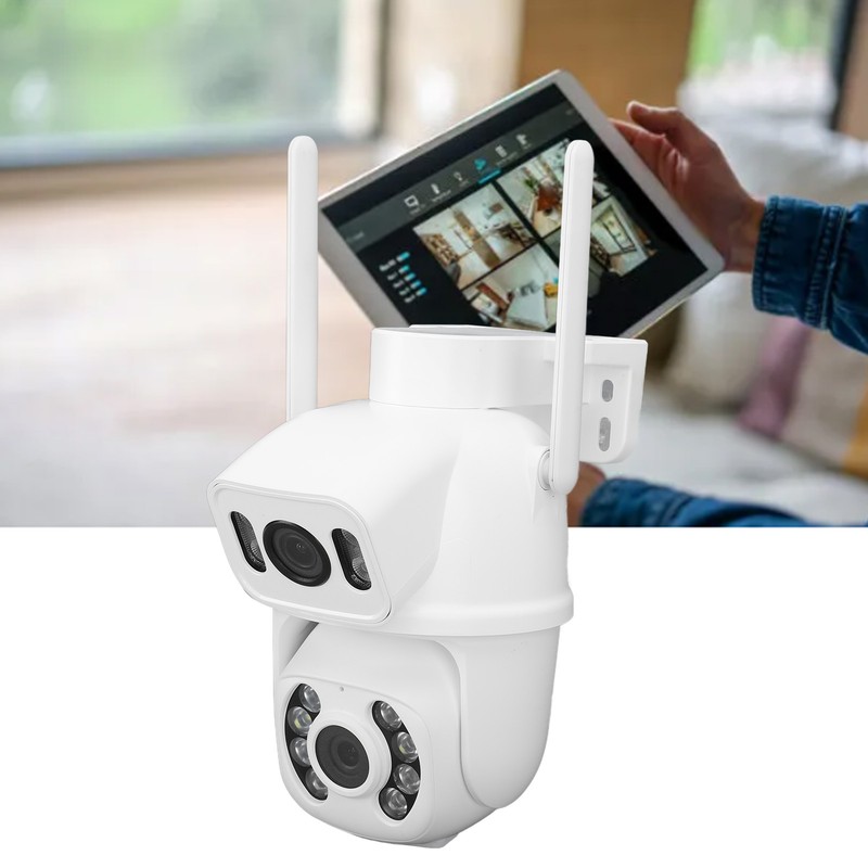 Dual Lens Security Camera Two Night Vision 3MP IP66 2304x2592