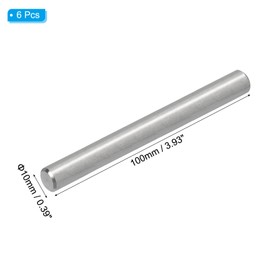PATIKIL 304 Stainless Steel Dowel Pins 10 x 100 Mm, 6 Pack Metal Dowel Pins Shelf Pegs Support Shelves Bunk Bed Fasten Elements Hardware for Furniture Fixing Component Position
