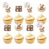 Anemowind 24 Pcs Double Sided Sweet Bear Cupcake Toppers Ideal