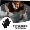 VALICLUD Guantes de Baño Exfoliantes Negros de Doble Cara -