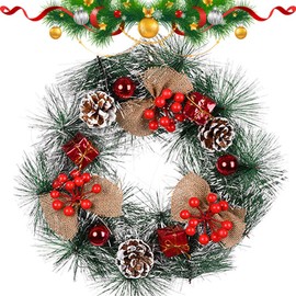 30 cm Christmas Decoration Wreath Door, Door Wreath, Front Door, Outdoor Christmas, Christmas Wreath, Fir Garland, Christmas Decoration Wreath, Artificial Wreath Christmas (F)
