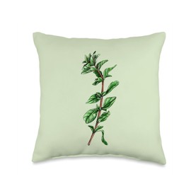 Oregano Watercolor Illustration Throw Pillow