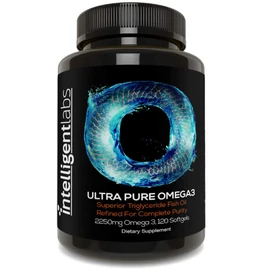 Intelligent Labs Triglyceride Omega 3, 2250mg per 3-Capsule Serving, Burpless Fish Oil Capsules, GOED Certified, 120 Softgels Per Bottle