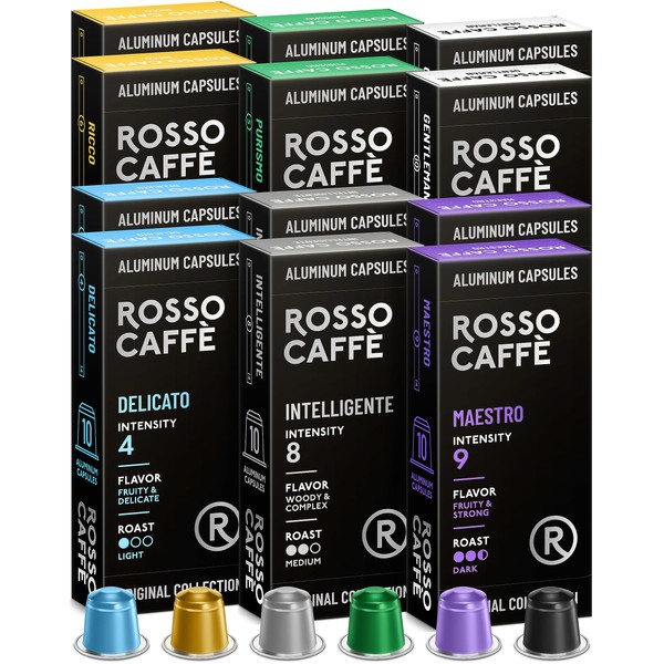 Rosso Coffee Capsules for Nespresso Original Machine - 120 Gourmet Espresso Pods, Compatible with Nespresso Original Line Machines