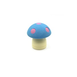 Skool Tools Limited Edition Mushroom Eraser and Pencil Sharpener (Blue Cap W/Pink DOTS)