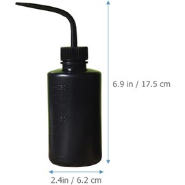 Botella de Lavado de Pestañas 250ml, Plástico Negro, 4 Piezas Boquilla de 85 Grados, Diseño Interior Cóncavo, para Laboratorio y Riego de Plantas