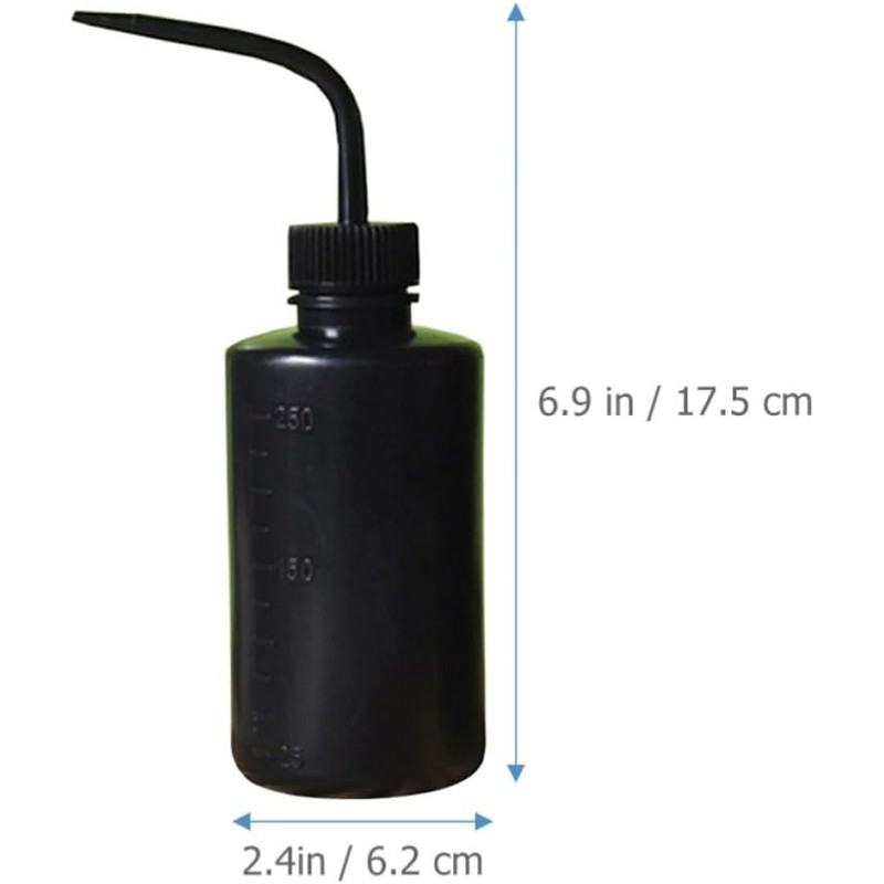 Botella de Lavado de Pestañas 250ml, Plástico Negro, 4 Piezas