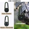 Compass with Carabiner Hook, Thermometer, Carabiner Hook, Mini Compass, Compass