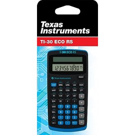 Texas Instruments Texas Instruments TI-30 ECO RS Schulrechner, Technisch-Wissenschaftlich (Einzeiliges 10-stelliges Display, Solarbetrieb) Schwarz