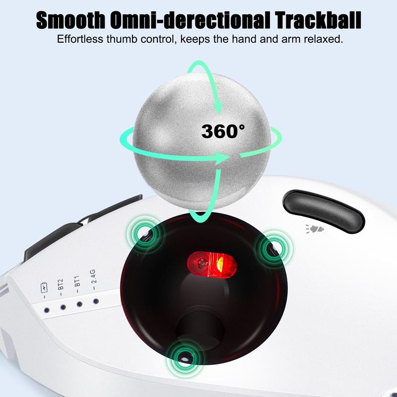 TRELC Wireless Trackball Mouse, Ergonomic Rollerball Mouse with 4800 DPI/7