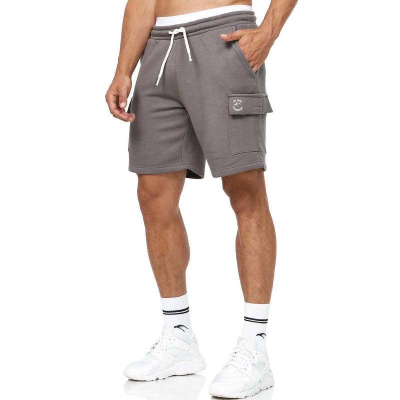 Indicode Men's Dannie Cargo Sweat Shorts with Drawstring, Men's Shorts,