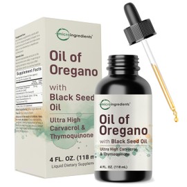 Oil of Oregano with Black Seed Oil, 4 fl oz | 2-in-1 Dropper | High Potency Liquid Drops with Carvacrol & Thymoquinone | Immune Support | Natural Herbal Supplement | Vegan, Plant Based, Non-GMO