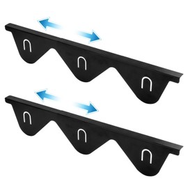 Gosknor Set of 4 Stainless Steel Stove Gap Covers, Adjustable Length from 35 cm to 70 cm, Stove Gap Filler, Heat Resistant Hob Gap Covers for Worktops, Stove Cover Set for the Kitchen (Black)