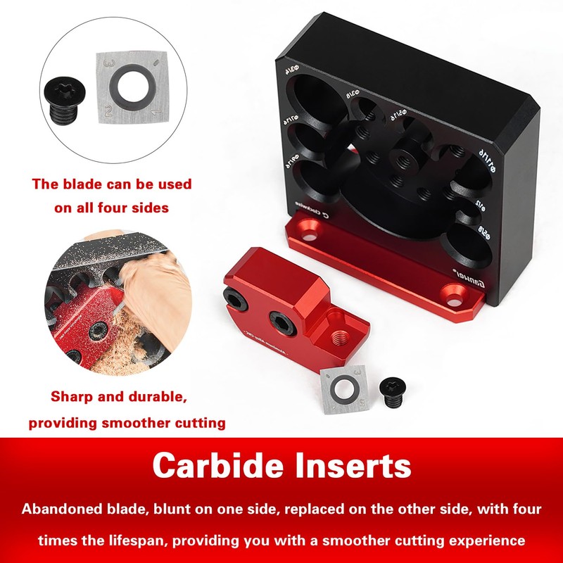 AACGIN Dowel Maker Jig Kit, Imperial 5/16-3/4inch Adjustable Drill Milling