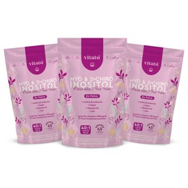 Vitatú | 3 Myo Inositol & D-Chiro Inositol mezcla ideal 40:1 con Folato + Vitamina D3 + Zinc, Suplemento Alimenticio en polvo para Mujeres (225 g c/u), 45 días de duración