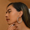 JINGDR Rhinestone Hoop Earrings for Women Sparkly Blingy Big Round