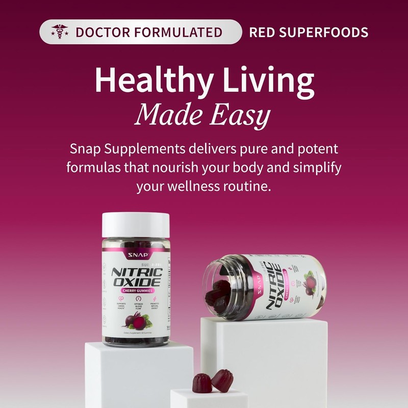 Nitric Oxide Gummies – Beetroot 300mg with Pomegranate for Circulation,
