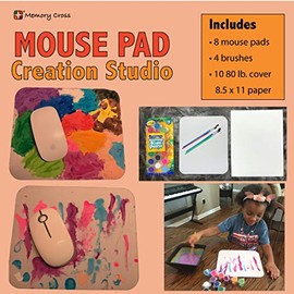Memory Cross Arts and Crafts for Kids Painting Mouse Pads Includes 4 Brushes and 18 Set Crayola Water Colors (10 PK)