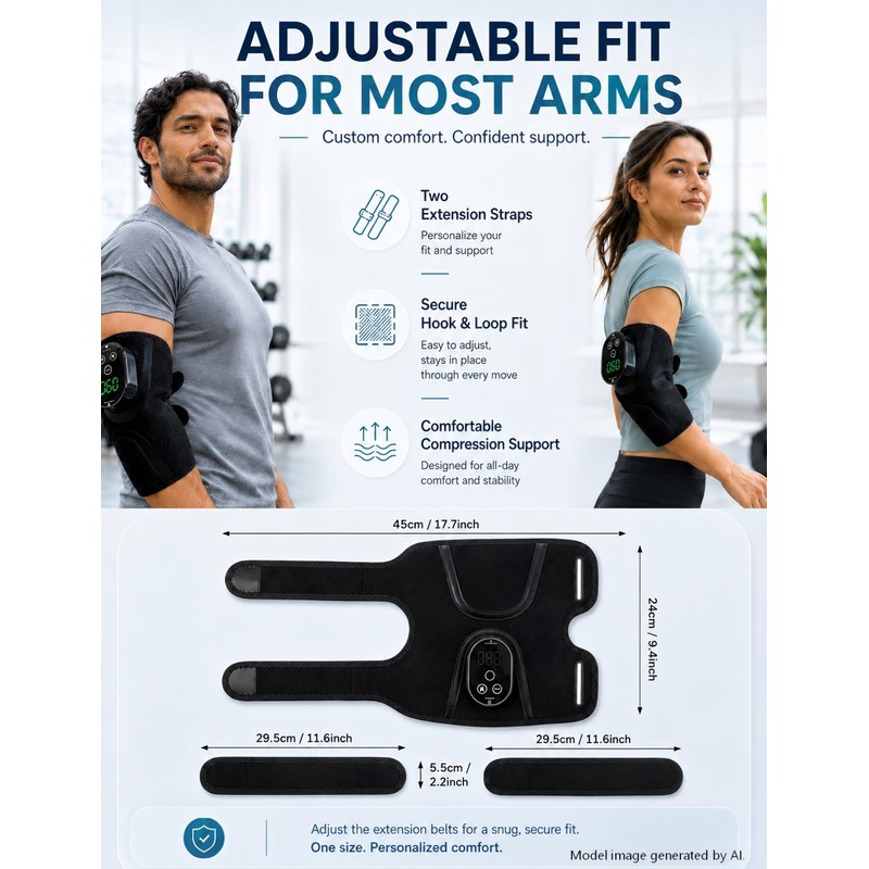 Cordless Elbow Massager & Heating Pad for Tennis Elbow Relief