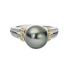 925 Silver Set Gray Round Pearl Ring Wish Round 925