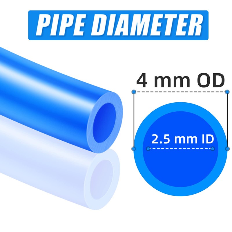 ERGAOBOY Blue 10M Polyurethane PU Air Hose Pipe Kit, 4mm