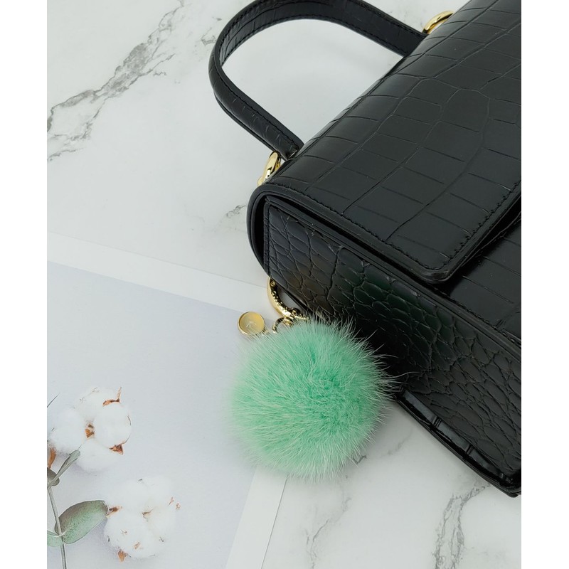 Maia Mya Mink Fur Keyring & Charm Decoration - Mint