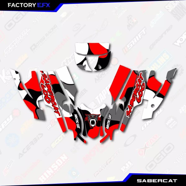 Factory EFX Inc Red Camo Racing Graphics kit fits Arctic