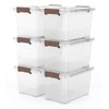 WYT WYT 6-Pack Clear 7 Quart Storage Latch Box/Bins, Plastic