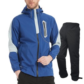 Rainwear Top and Bottom Set, Men's, Rain Suit, Golfwear, Windbreaker, Mountain Parka, Waterproof, Stretch, Mountain Parka, For Outdoor Activities, Fishing, Bicycle, Commuting, Spring, Autumn, Winter,