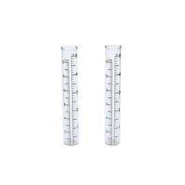 BRAVECOW 2pcs 5" Capacity Rain Gauge Glass Replacement Tube for Yard Garden Outdoor Home Tube Flat Bottomed