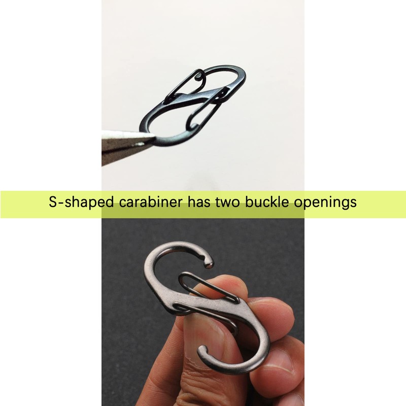 Pack of 10 Carabiner Hooks Small, S Carabiner Mini, Small