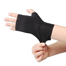 Holiberty Women Sun Protection Fingerless Gloves Summer Silky Cool Thin Cycling Gloves Stretch Touchscreen UV Driving Gloves for Ladies
