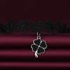 Yumilok Women's Necklace 925 Sterling Silver Choker Black Clover for