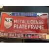 Brand New Sealed USA Soccer Metal License Plate Frame- One