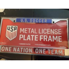 Brand New Sealed USA Soccer Metal License Plate Frame- One Nation One Team