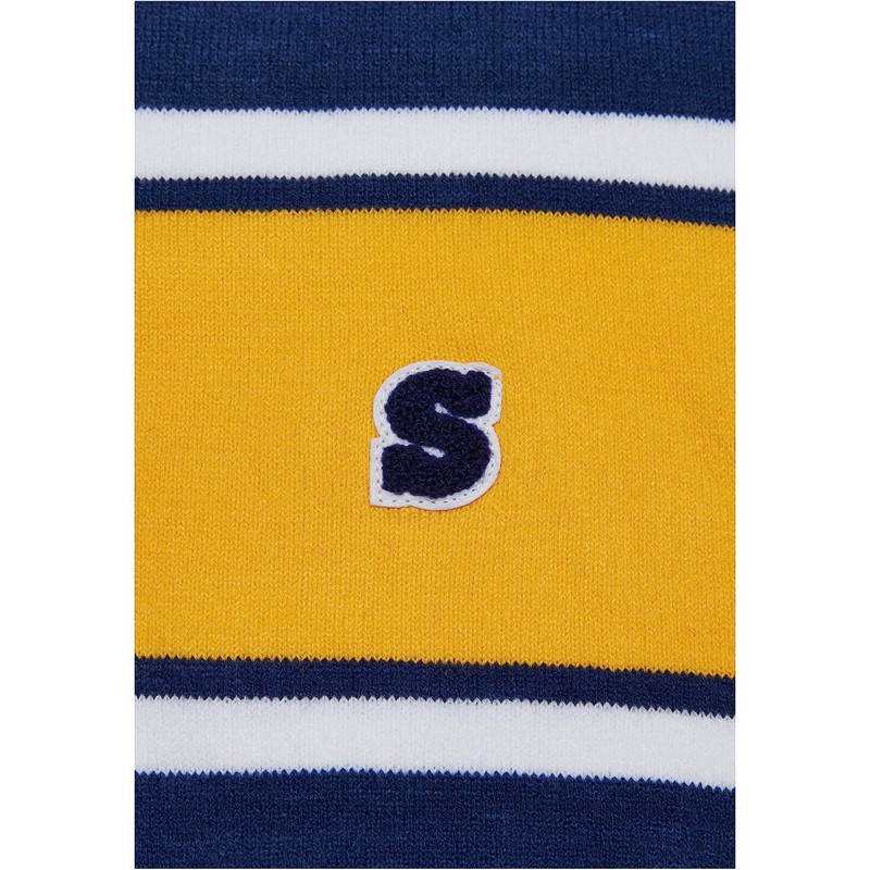 Urban Classics Unisex Scarf, Spaceblue/California ayellow/white