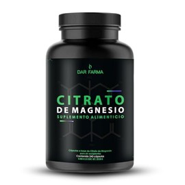 Citrato de Magnesio - 2600 mg por Porción - Máxima Pureza y Absorción - Suplemento Alimenticio para Suministro Prolongado - 240 Cápsulas con 400 mg de
