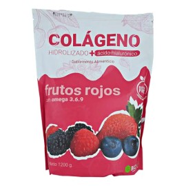 Colágeno Hidrolizado y Ácido Hialurónico en Polvo Biobag de 1.2 kg Sabor Frutos Rojos