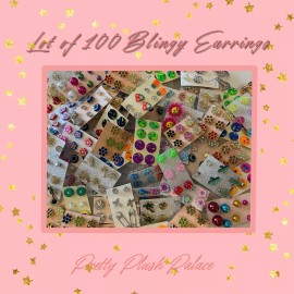 GLAM Lot of 100 Pairs of Assorted Stud Earrings New Bling Glam