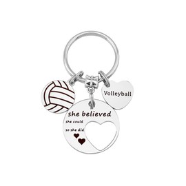 YF Volleyball Keychain Inspirational Gifts for Volleyball Players teams She believed she could so she did Keychain for her him