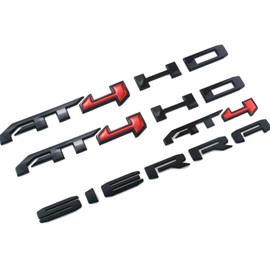 4Pcs AT4 HD Emblem Sierra Letters 3D Side Door Rear Tailgate Badge Sticker Decal NamePlate Replacement for Sierra 1500 2500HD 3500HD Canyon (Gloss Black)