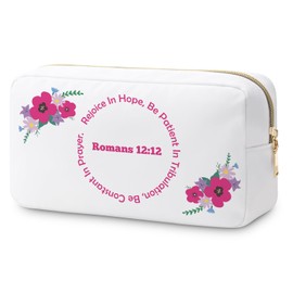 Christian Makeup Bag for Women Religious Encouragement Gifts Bible Verse Scripture Cosmetic Bag Christian Gift for Women Faith Bible Gifts Inspirational Gifts for Women Christian Travel Cosmetic Pouch