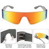 FEISEDY Futuristic Visor Punk Sunglasses Rimless One Piece Goggles Miorred