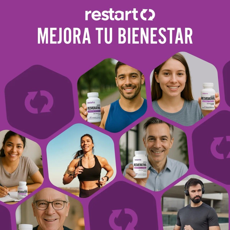 Trans Resveratrol 400mg Restart 60 Cápsulas Veganas Con Semilla De