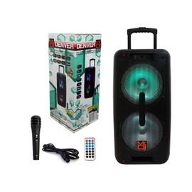 Mr. Dj USA Denver Dual 10" Portable Trolley PA DJ Active Powered Bluetooth TWS Speaker 3500 Watts LCD/MP3/USB/micro SD