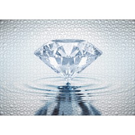 Ulmer Puzzleschmiede - Precious Silent Jigsaw Puzzle - Classic 1000 Pieces with Diamond Motif - Exquisite White Crystal Diamond Reflects Yourself in the Silent Water - Gemstone Puzzle for Adults
