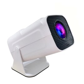 Smart Portable Projector 4K Android, WiFi 6 and Bluetooth 5.0, Full 1080p Support,Home Movie Projector with Video Systemcolor: White, plug: US