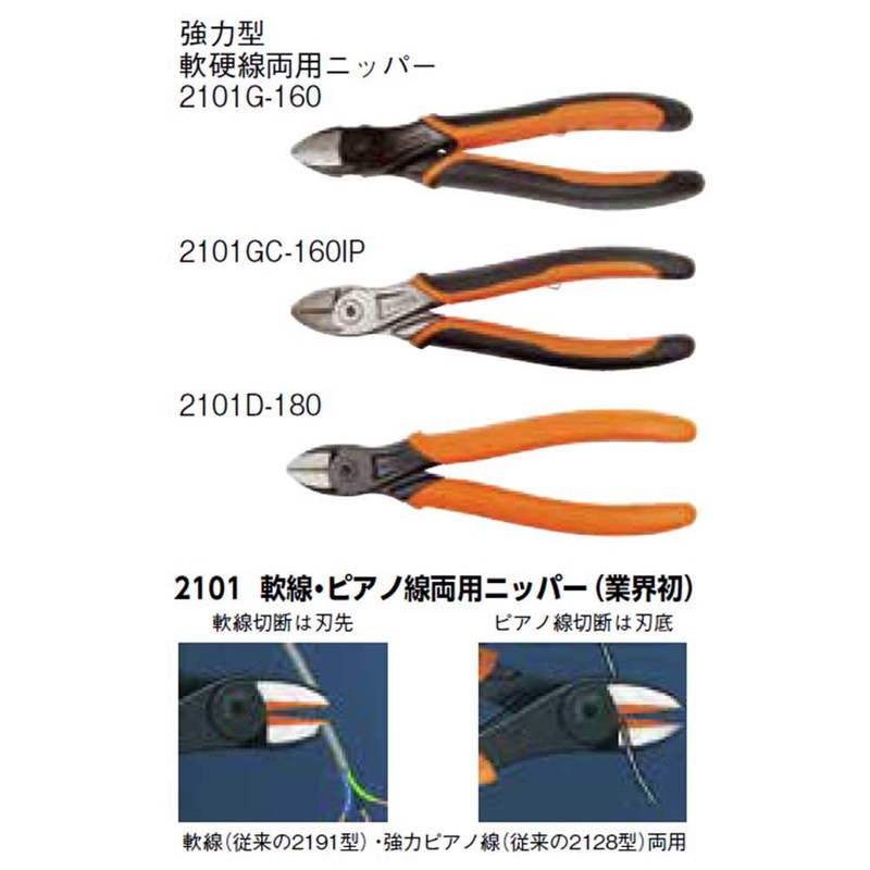 Bahco 2101G-140 Ergo Diagonal Cutting Pliers, 5 1/2-Inch
