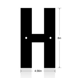 Ya_chtttwo Aluminum Numbers and Letters - Black Metal Door Numbers - Outdoor Metal Address Plate (8" H)