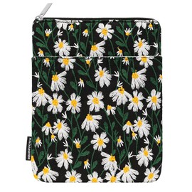 Dadanism Embroidered Daisy Padded Sleeve for All-New Kindle Paperwhite, 7" Kindle Colorsoft Signature Edition, Protective Sleeve Case for 6" K-indle/K-indle Oasis/Kobo E-Reader, Black & White Daisy